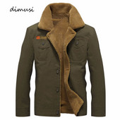 DIMUSI Winter Jacket Ανδρικό Military Fleece Jacket Ζεστά Μπουφάν Ανδρικά Παλτό με Δερμάτινο Γιακά Army Tactical Jacket Jaqueta Masculina 5XL,PA061