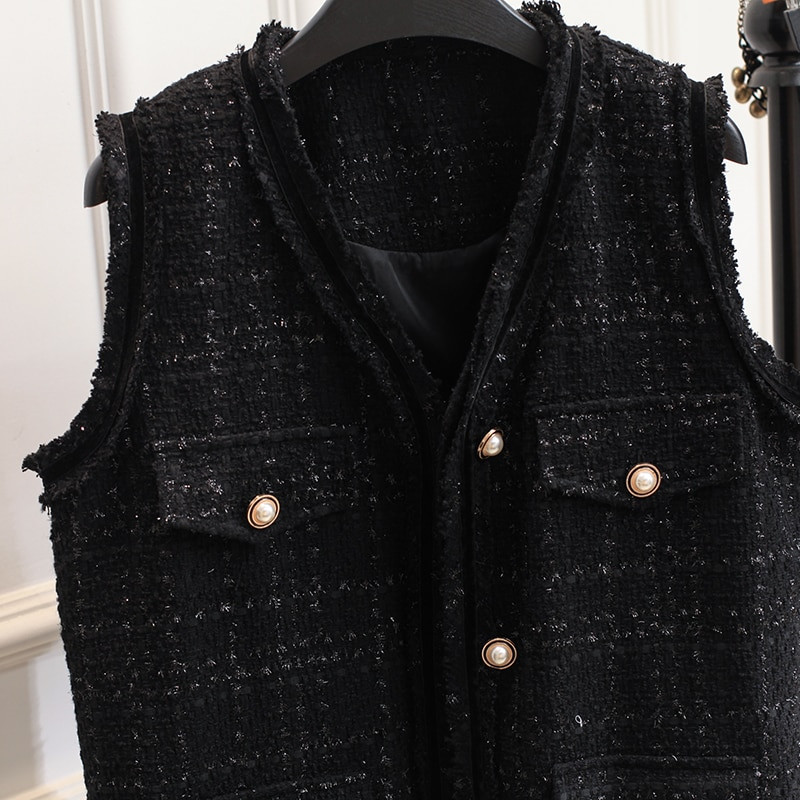2022. aasta sügis, uus, kokkusobiv Slim Fit soliidne vest Tviidist vest jakk Vest Naiste moe kevadtopsid Kardiganist ülerõivad