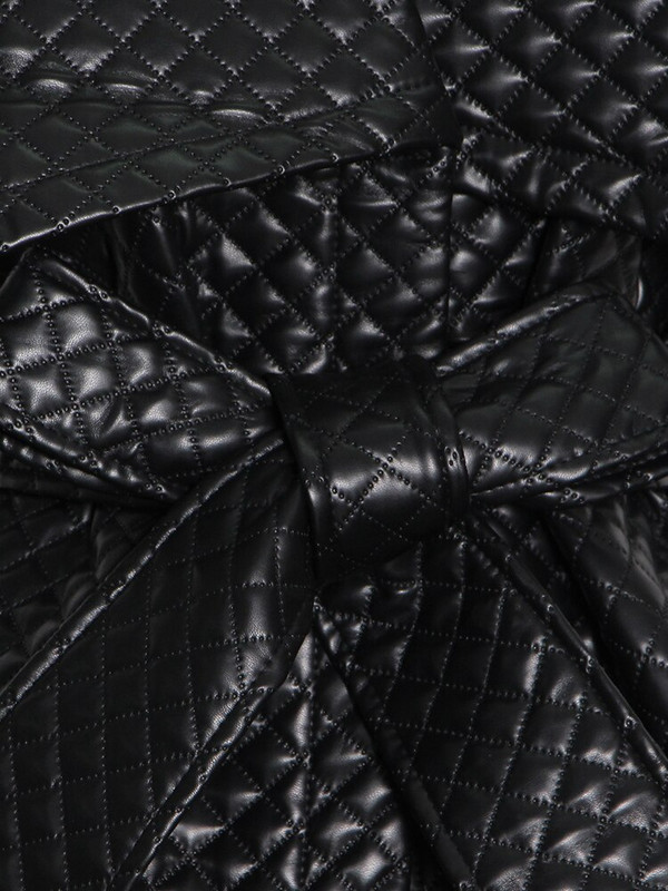 TWOTWINSTYLE Εξωτερικά Βαμβακερά Παλτό Γυναικεία Ψηλόμεση Δαντέλα Πάνω Χοντρό V λαιμόκοψη Αμάνικα Casual Μπουφάν Γυναικεία Χειμώνας 2021 Νέο