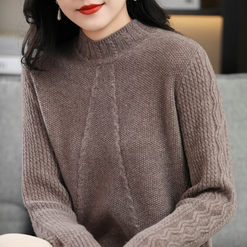 Debeli džemperi Pulover s dolčevitom Ženska odjeća od kašmira 100% merino vuna Pleteni pulover za zimu 2022. Korejski modni džemper