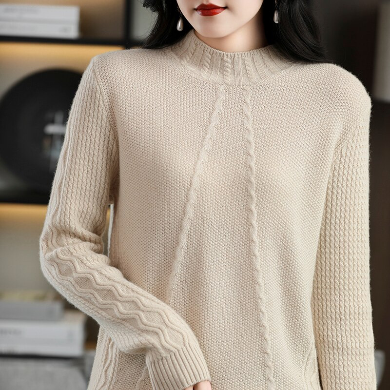 Debeli džemperi Pulover s dolčevitom Ženska odjeća od kašmira 100% merino vuna Pleteni pulover za zimu 2022. Korejski modni džemper