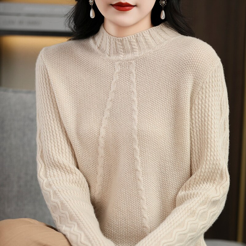 Debeli džemperi Pulover s dolčevitom Ženska odjeća od kašmira 100% merino vuna Pleteni pulover za zimu 2022. Korejski modni džemper