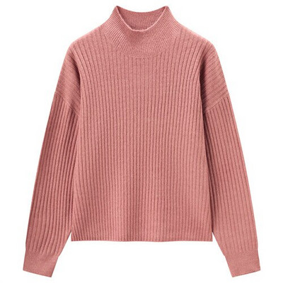 Giordano sieviešu džemperi ar rievotu dizainu, džemperis ar augstu kakla izgriezumu, dubultā ventilācijas atvere apakšmalā. Soild džemperi 05351654