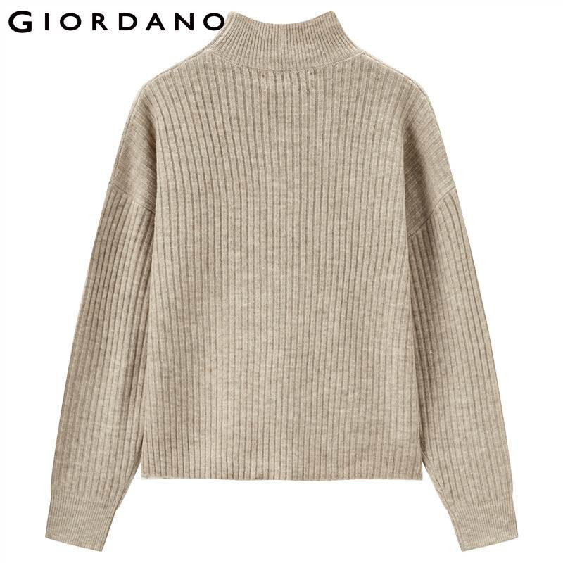 Giordano sieviešu džemperi ar rievotu dizainu, džemperis ar augstu kakla izgriezumu, dubultā ventilācijas atvere apakšmalā. Soild džemperi 05351654