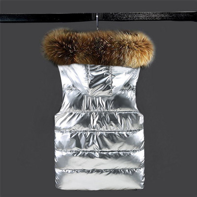 Ženski zimski prsluci od umjetnog krzna s kapuljačom Novi kratki prsluk svijetlih boja 2022. Pamučno podstavljena jakna bez rukava Ženski zimski prsluk prsluk