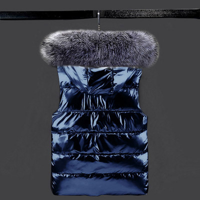 Ženski zimski prsluci od umjetnog krzna s kapuljačom Novi kratki prsluk svijetlih boja 2022. Pamučno podstavljena jakna bez rukava Ženski zimski prsluk prsluk