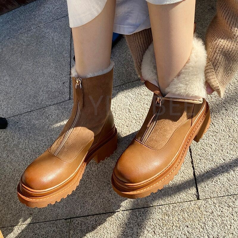 Ženske čizme na visoku petu Nove zimske Chelsea čizme 2022. Zdepaste dizajnerske marke Luksuzne gležnjače s patentnim zatvaračem Goth Punk Mujer Zapatos