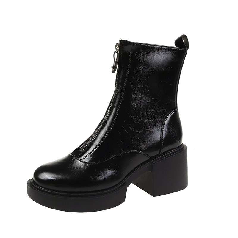 Ženske čizme na visoku petu Nove zimske Chelsea čizme 2022. Zdepaste dizajnerske marke Luksuzne gležnjače s patentnim zatvaračem Goth Punk Mujer Zapatos