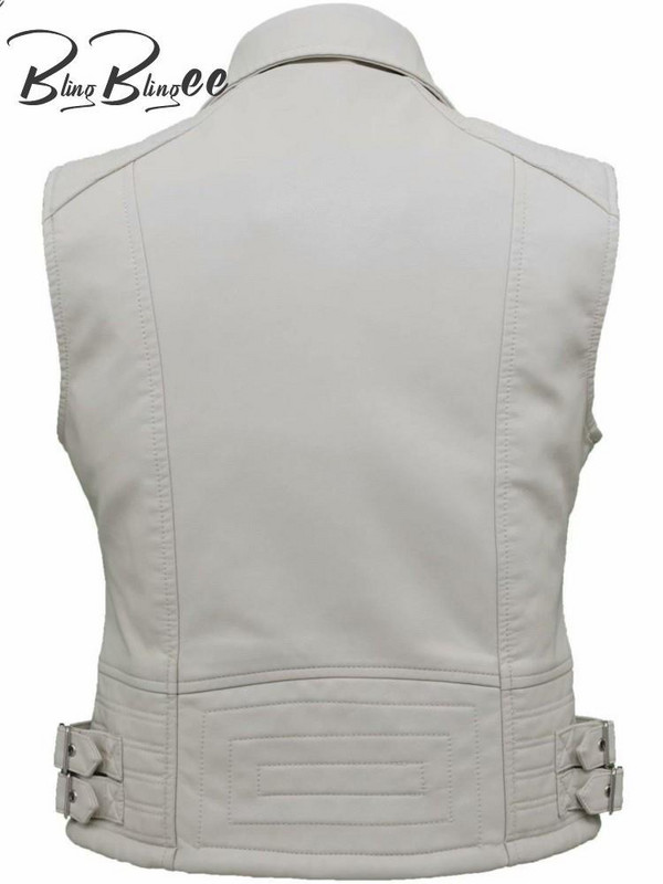 BlingBlingee 2022 Φθινόπωρο Χειμώνας Γυναικείο Γιλέκο Traf Αμάνικο Faux PU Δερμάτινο μπουφάν ποδηλάτης Crop Tops Γυναικείο γιλέκο με φερμουάρ