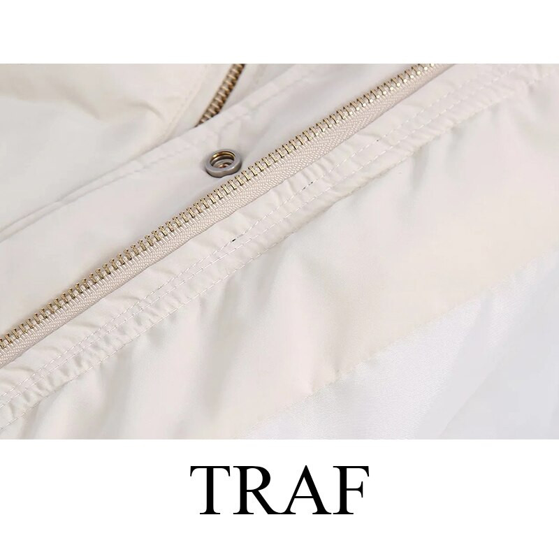 TRAF Ženska zimska jakna Prsluk Topli debeli kaput Ženska starinska gornja odjeća bez rukava s kapuljačom i džepnim prslukom s patentnim zatvaračem Chic Topovi