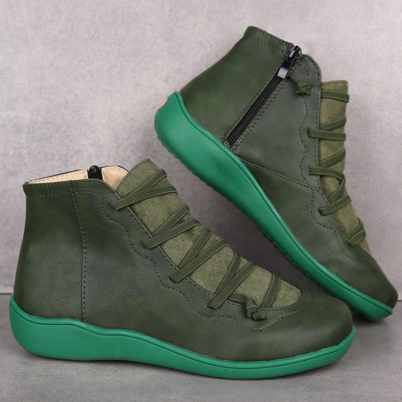 Karšti moteriški PU odiniai batai ant kulkšnies, moteriški rudeniniai žieminiai kryžminiai dirželiai, vintažiniai moteriški pankiški batai, plokščiapadžiai moteriški batai moteriai Botas Mujer