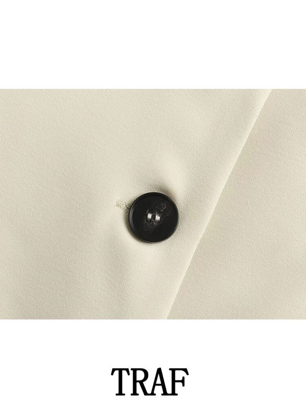 TRAF 2022 sieviešu uzvalku veste, retro stila plāna korsete bez piedurknēm, vienrindas ar kabatām virsdrēbēm, eleganti vestu topi