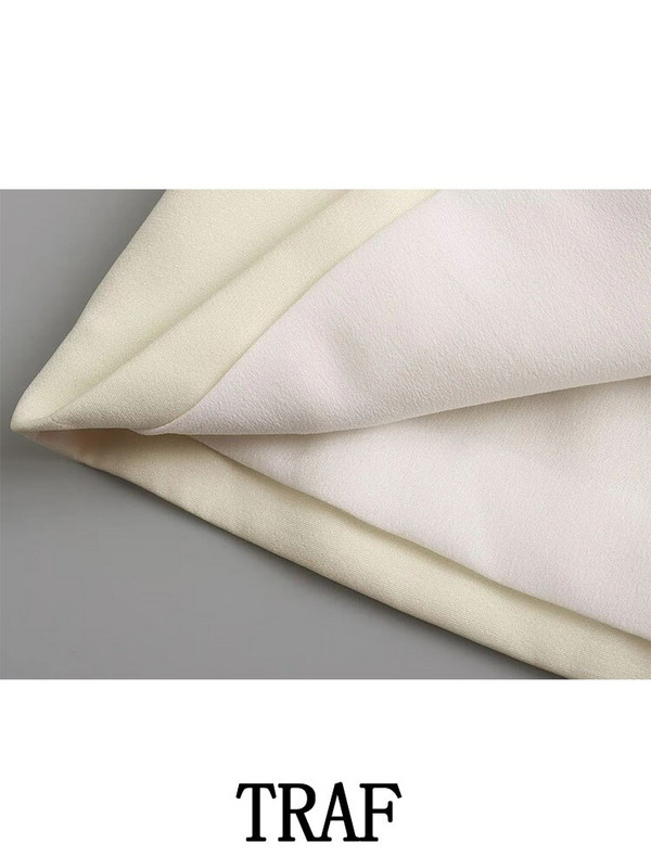 TRAF 2022 sieviešu uzvalku veste, retro stila plāna korsete bez piedurknēm, vienrindas ar kabatām virsdrēbēm, eleganti vestu topi