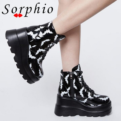 Πλατφόρμα μόδας Γυναικείες μπότες ροζ φερμουάρ που αλλάζουν με κορδόνια γοτθικά παπούτσια Γυναικεία casual άνετα δημοφιλή