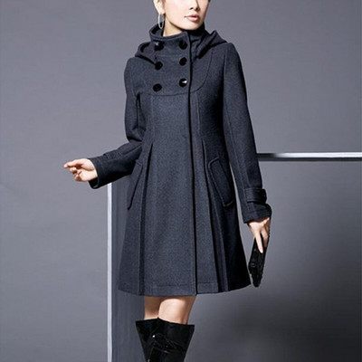 Παλτό Γυναικείο Χειμερινό Παλτό 2021 Σταντ γιακά Fleece Μεσαίο Μακρύ Τραμπαρντίνα Διπλό Χειμερινό Φθινοπωρινό Παλτό για Κορίτσια