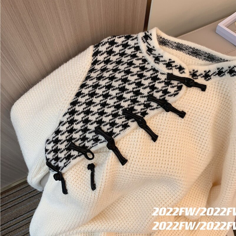 Vintage ženski džemper 2022. Modni jesensko-zimski pulover s okruglim ovratnikom Ležerni pulover Pleteni lijeni vrećasti topovi Visokokvalitetni džemper