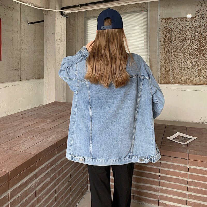 Feynzz 2022. Nova ženska široka traper jakna s dugim rukavima za proljeće i jesen 5XL Ženska zimska svestrana modna jakna Trend Top