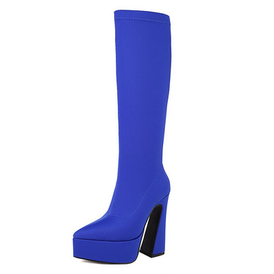 Zīmols RIBETRINI Sieviešu platformas zābaki Augsti papēži Luksusa zeķes Elastīgie zābaki Rudens zābaki Kurpes