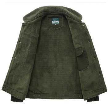 Plus Size Έως 8XL Παχύ Ζεστό Χειμερινό Military Fleece Loose Cargo Μπουφάν Ανδρικά βαμβακερά Casual Air Force Jackets Ανδρικά ρούχα