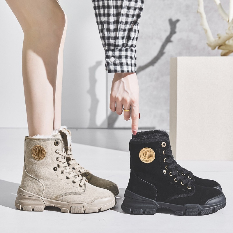 Γυναικείες μπότες χιονιού 30 μοίρες κάτω από το μηδέν Γυναικείες χειμερινές μπότες 2022 Χειμερινές σουέτ μπότες βελούδινα ζεστά παπούτσια Δερμάτινα γυναικεία μποτάκια A1797