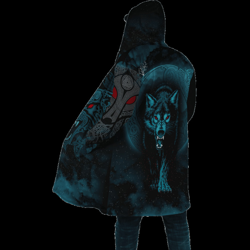 Χειμερινή μόδα Ανδρικός μανδύας με κουκούλα Viking Tattoo Wolf 3D Εκτύπωση Χοντρό Fleece Winter Break Unisex Casual ζεστός μανδύας με κουκούλα DP04