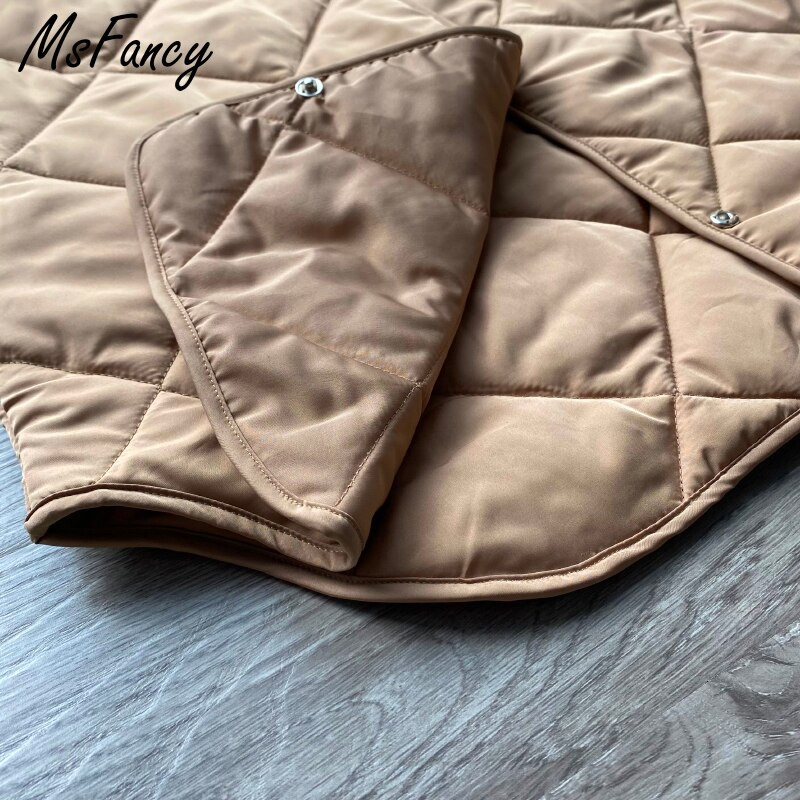 Msfancy Brown lielizmēra veste, sieviešu pavasara jaka bez piedurknēm, 2022. gada modes mētelis ar vienu mēteli, Mujer topi