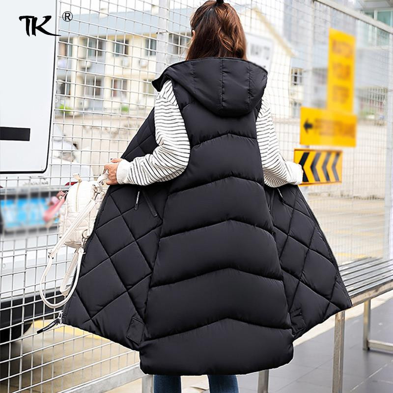 Sieviešu veste bez piedurknēm, gara dūnu jaka, cieta koreja ar kapuci, polsterētas vestes, brīvas sieviešu kārtas 2022. gada sieviešu modes ikdienas ziemas mētelis