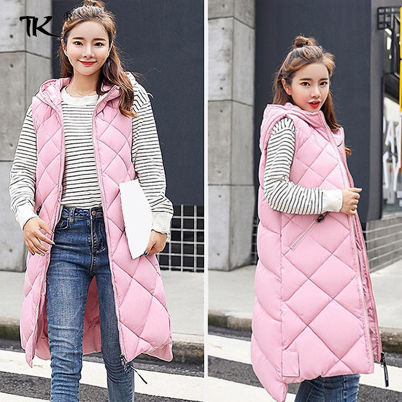 Sieviešu veste bez piedurknēm, gara dūnu jaka, cieta koreja ar kapuci, polsterētas vestes, brīvas sieviešu kārtas 2022. gada sieviešu modes ikdienas ziemas mētelis