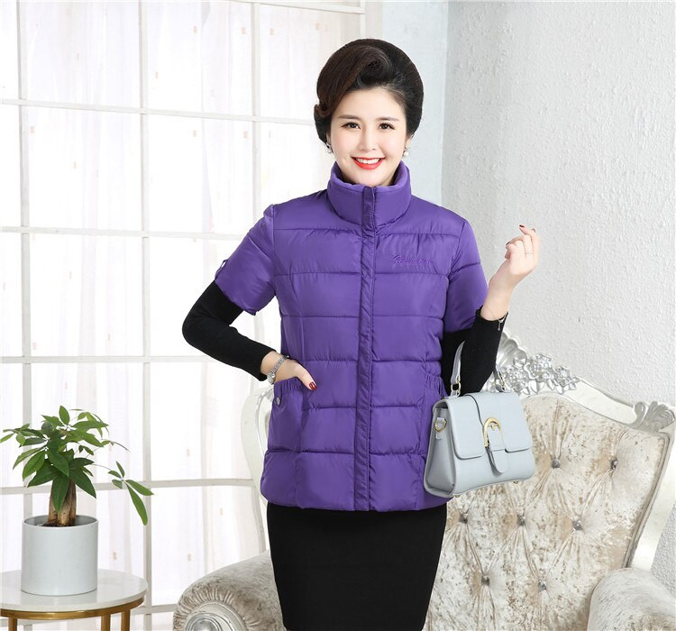 Sieviešu ziemas veste 22 krāsas Kokvilnas polsterēta viegla veste sievietēm Statīva apkakle stepēta žakete ar rāvējslēdzēja kabatām Liela izmēra 5XL