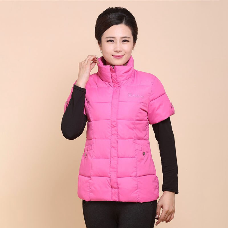 Sieviešu ziemas veste 22 krāsas Kokvilnas polsterēta viegla veste sievietēm Statīva apkakle stepēta žakete ar rāvējslēdzēja kabatām Liela izmēra 5XL