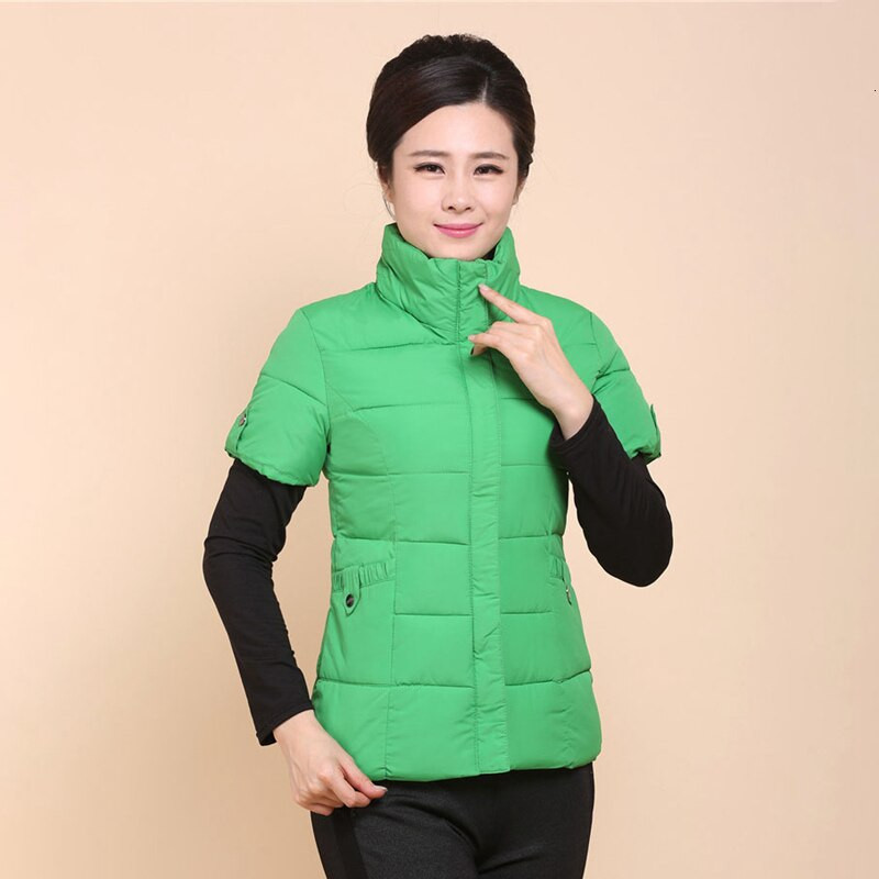 Sieviešu ziemas veste 22 krāsas Kokvilnas polsterēta viegla veste sievietēm Statīva apkakle stepēta žakete ar rāvējslēdzēja kabatām Liela izmēra 5XL
