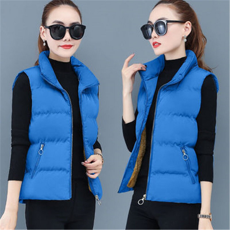 2022-es koreai divatos női kabát mellény pamut mellény női őszi téli bő, ujjatlan kabát mellény női hóruha ZY5823