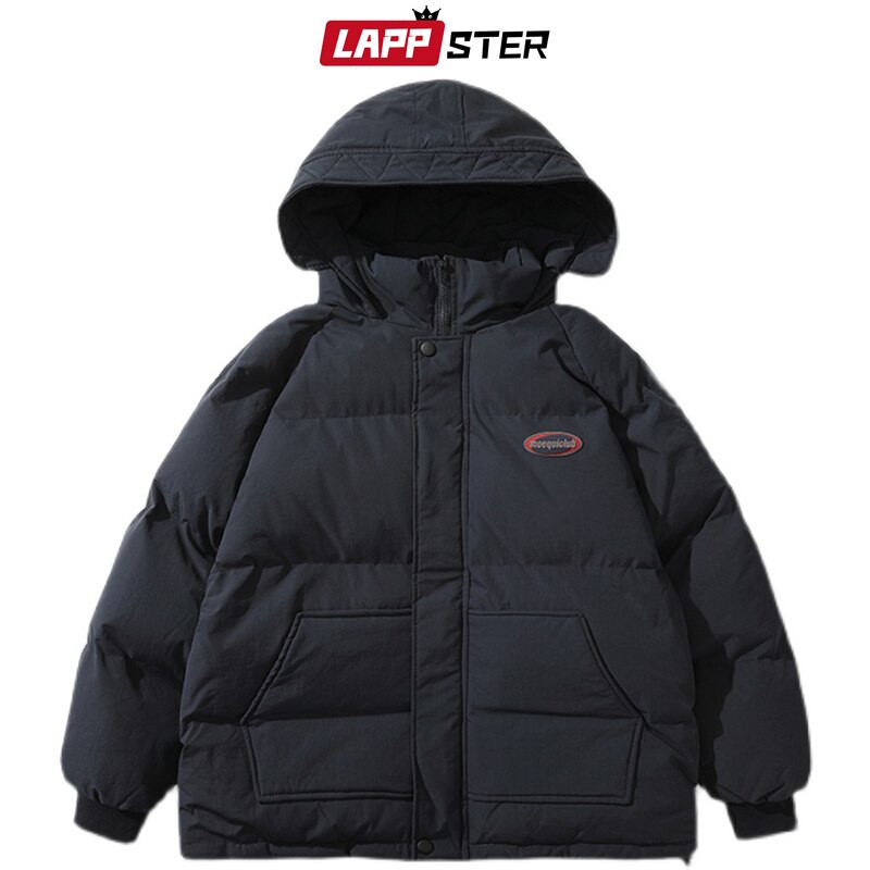 LAPPSTER Muška vintage jednobojna Harajuku zimska jakna 2022. Muška japanska ulična Y2k pufer jakna Muška korejska modna mjehurićasta jakna