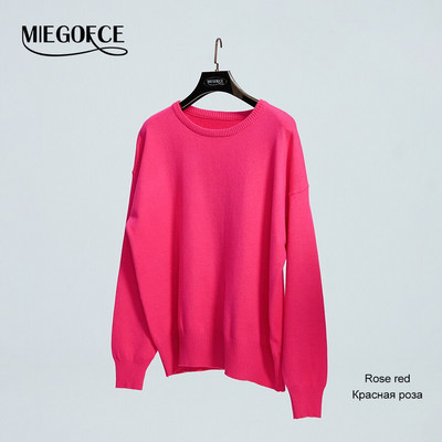 MIEGOFCE 2022 Νέο Φθινοπωρινό Χειμερινό Γυναικείο Πουλόβερ Πλεκτό Παντελόνι Μαλακό Καλσόν Σετ Γυναικεία πλεκτά κοστούμια 2 τεμαχίων 2022AW026