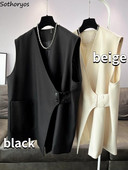 Minimālistiskas sieviešu vestes, ikdienas dizains, ikdienišķs ielu apģērbs, populārs korejiešu stila dāmu vasaras brīvs raksturs