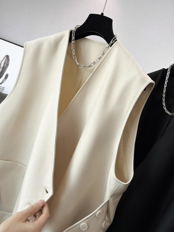 Minimālistiskas sieviešu vestes, ikdienas dizains, ikdienišķs ielu apģērbs, populārs korejiešu stila dāmu vasaras brīvs raksturs