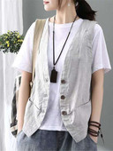 Novi modni svestrani prsluci Ženski minimalistički elegantni retro ljetni ženski prsluk bez rukava Slobodno vrijeme Ženska gornja odjeća s jednim kopčanjem