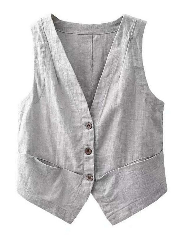 Novi modni svestrani prsluci Ženski minimalistički elegantni retro ljetni ženski prsluk bez rukava Slobodno vrijeme Ženska gornja odjeća s jednim kopčanjem