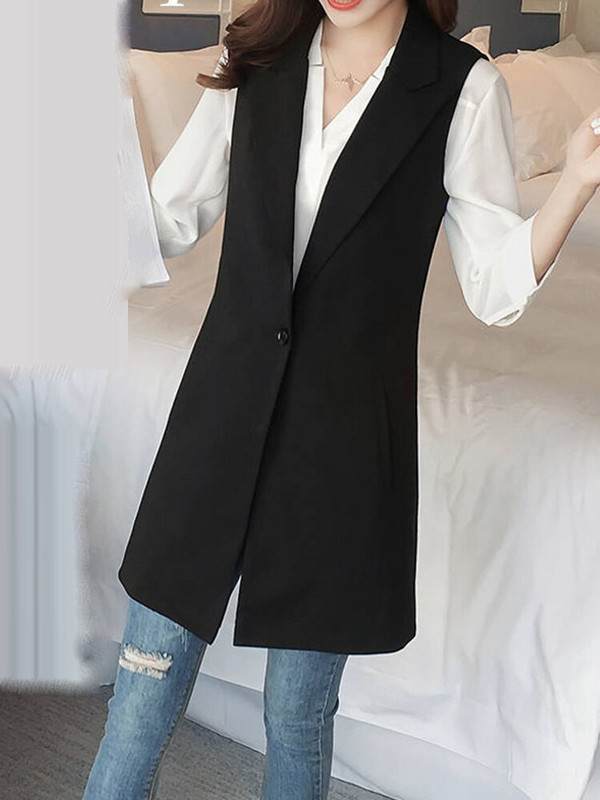 Aelegantmis pavasara vasaras gadījuma žakete sievietēm korejiešu Midi garām piedurknēm jakas Sieviešu biroja sieviešu brīvas veste ārējais apģērbs