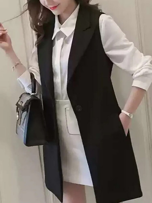 Aelegantmis pavasara vasaras gadījuma žakete sievietēm korejiešu Midi garām piedurknēm jakas Sieviešu biroja sieviešu brīvas veste ārējais apģērbs