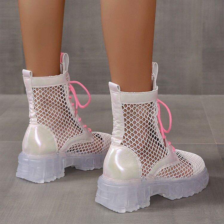 Ljetne sandale u boji slatkiša Zelene, ružičaste, slatke, puder, mrežaste, velike ženske čizme Zapatos De Mujer gothic