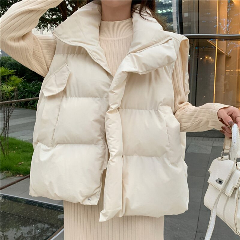 Sieviešu bezpiedurkņu jakas, silta veste, 2022. gada rudens ziemas polsterēta parka veste jaka Sieviešu ikdienas virsdrēbju augšdaļa
