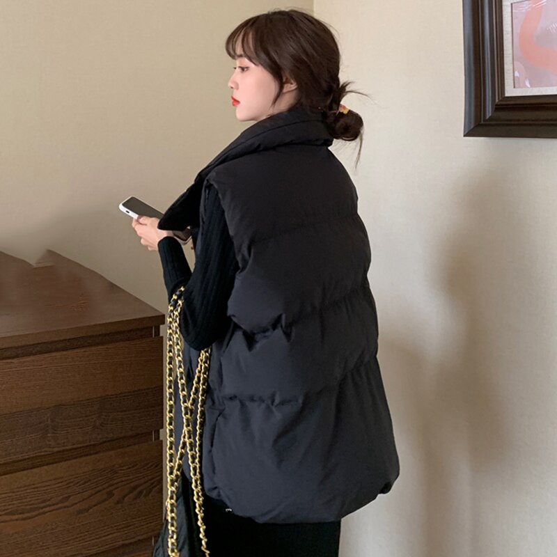 Sieviešu bezpiedurkņu jakas, silta veste, 2022. gada rudens ziemas polsterēta parka veste jaka Sieviešu ikdienas virsdrēbju augšdaļa
