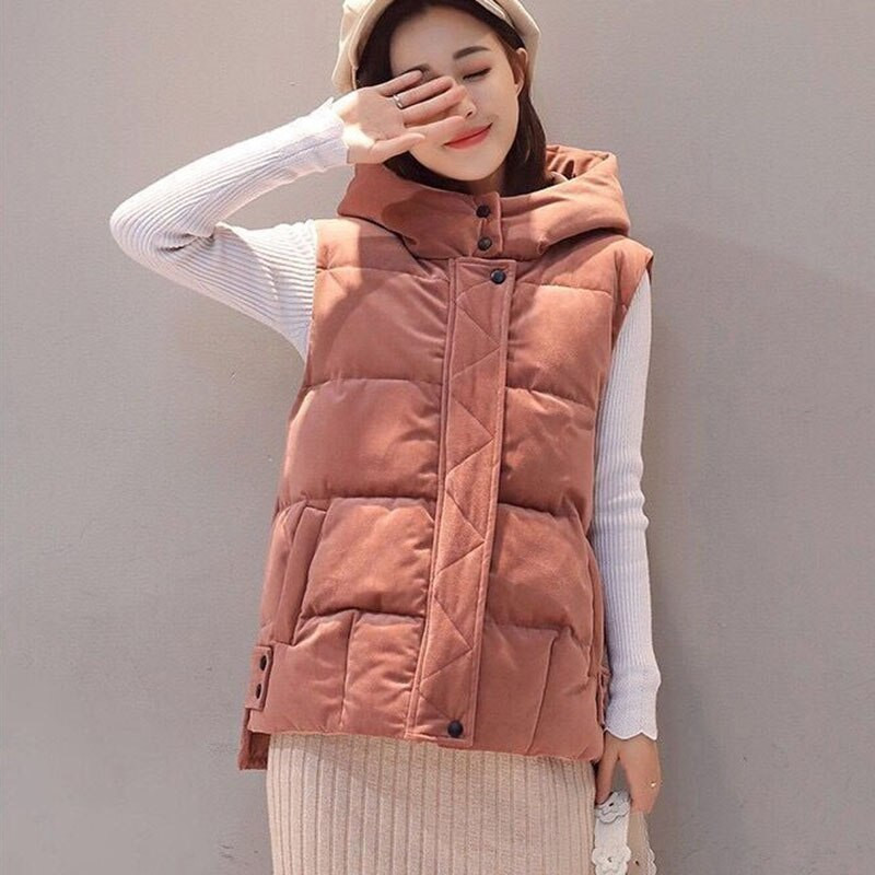 Jauna rudens ziemas zelta stiepļu elvet īsa sieviešu veste jaka dūnu kokvilnas rāvējslēdzējs brīvs ikdienas sieviešu ārējā apģērba kokvilnas veste