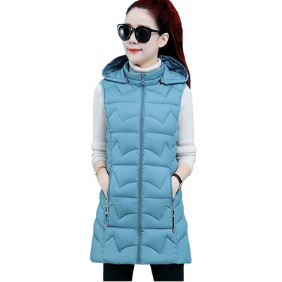 Novo2021 Jesen Zima Prsluk Ženske parke srednje duge Pamučne jakne bez rukava Debele tople ženske majice Top 6XL