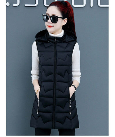 Novo2021 Jesen Zima Prsluk Ženske parke srednje duge Pamučne jakne bez rukava Debele tople ženske majice Top 6XL