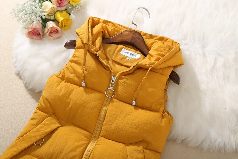Liela izmēra sieviešu veste ziemas jaka 2022. gada jauns mētelis ar kapuci, silts ikdienas kokvilnas veste ar polsterētu sieviešu plānu veste bez piedurknēm