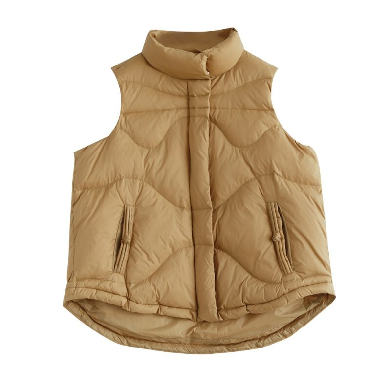 Ženska zimska jesenska puhasta jakna, crna puhasta jakna s ovratnikom, jakna bez rukava, ženski prsluk s ovratnikom, jakna s pačjim puhom