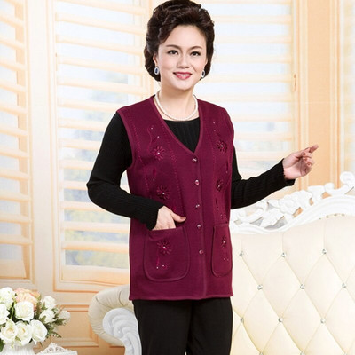 UHYTGF Tavaszi őszi női mellények Egysoros kötött kardigán mellény Női divat hímzett bő vékony mellény mellény 198