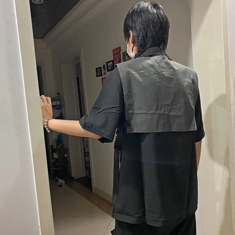 Γιλέκα Γιλέκα Γυναικεία Σχέδιο Αναψυχής Καλοκαιρινό streetwear Μοντέρνα Ulzzang All-match Εφηβικές Απλές τσέπες ρούχων έξω από γυναίκες